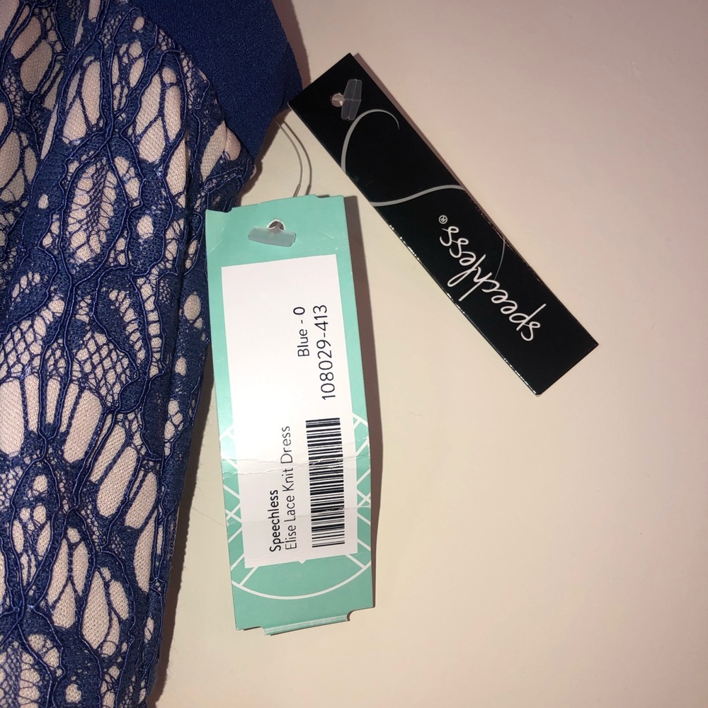 Elise Lace Knit Dress Blue - Picture 4 of 4